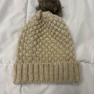 Ina Beige Knit Beanie